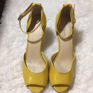 BOLD YELLOW NINE WEST HEELS